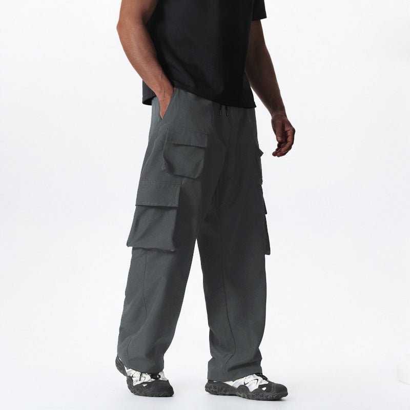 Herren Baggy-Cargohose im Multi-Taschen Utility-Style mit Kordelbund Nord Taschen