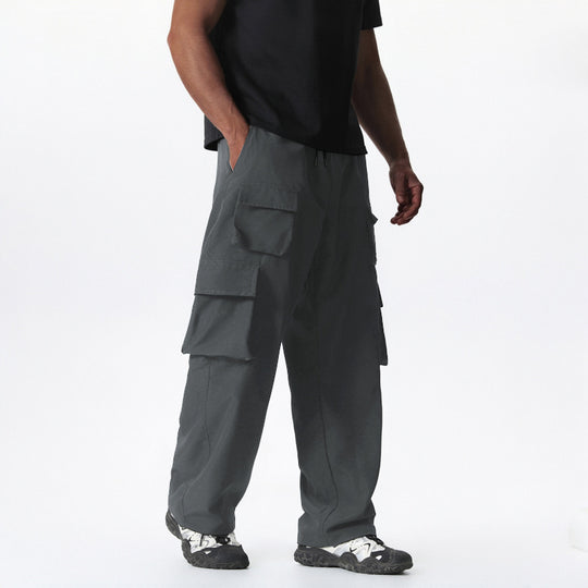 Herren Baggy-Cargohose im Multi-Taschen Utility-Style mit Kordelbund Nord Taschen