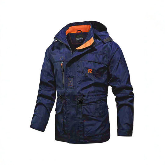 Herren Technische Fieldjacke mit Kapuze, Multifunktionstaschen und verstellbarem Taillenzug Nord Taschen