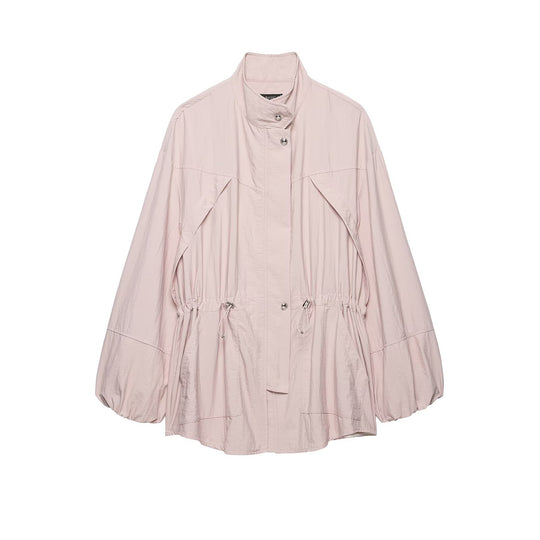 Damen Wasserabweisende Oversize-Parka mit Taillenraffung und Ballonärmeln Nord Taschen