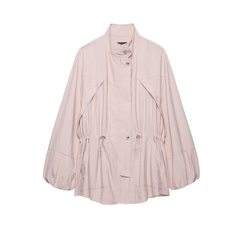 Damen Wasserabweisende Oversize-Parka mit Taillenraffung und Ballonärmeln Nord Taschen