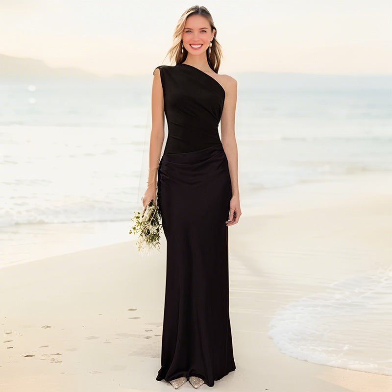 Elegantes One-Shoulder Maxikleid