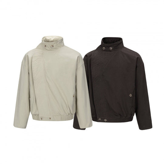 Herren Asymmetrische Kurzjacke mit Stehkragen, gesteppter Frontblende und elastischem Saum Nord Taschen