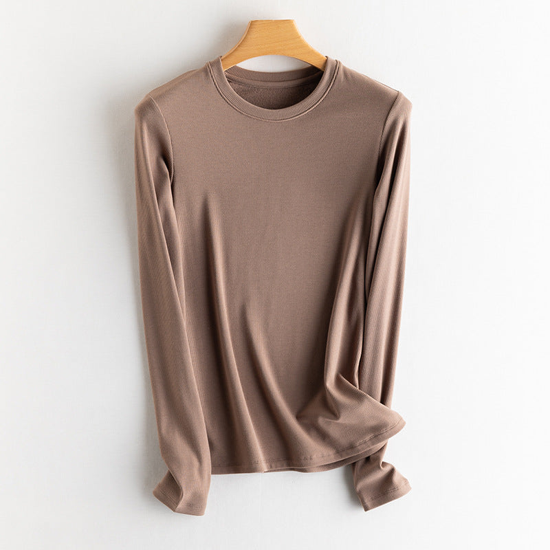 Damen Feines Ripp-Langarmshirt mit Rollkragen und Volantkanten Nord Taschen