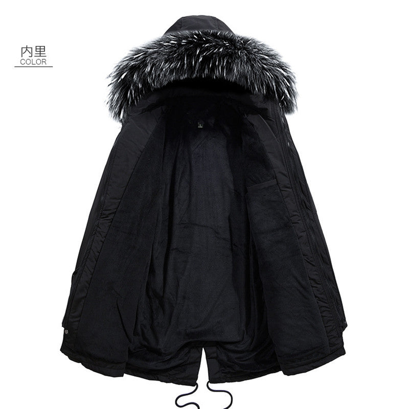 Herren Urbaner Thermo-Parka mit Kunstfellkapuze, Multifunktionstaschen und Taillenregulierung Nord Taschen