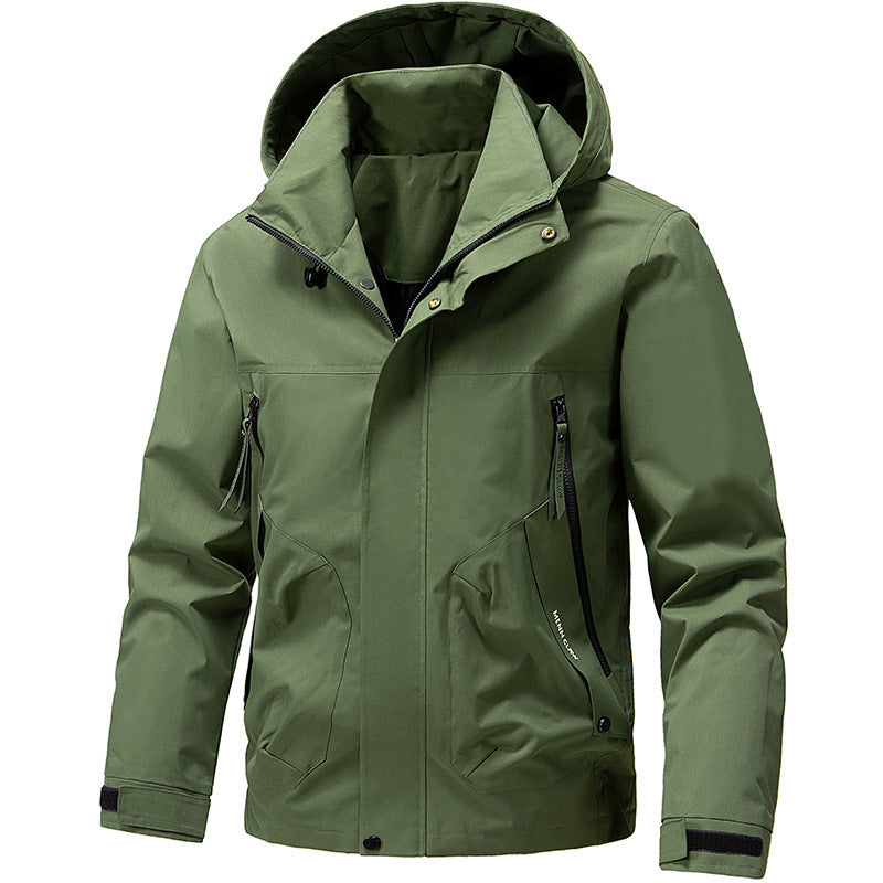 Herren Atmungsaktive Softshell Outdoorjacke mit winddichter Membran, verstellbarer Kapuze und Reißverschlusstaschen Nord Taschen