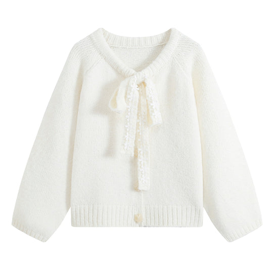 Damen Grobstrick‑Pullover mit floraler Spitzenkordel am Ausschnitt Nord Taschen