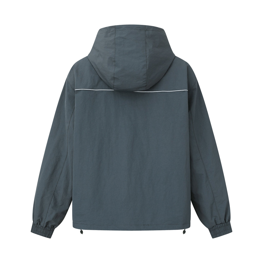 Unisex Leichtgewichtiger Boxy-Kapuzenblouson mit Zwei‑Wege‑Reißverschluss und Kordelzugsaum Nord Taschen