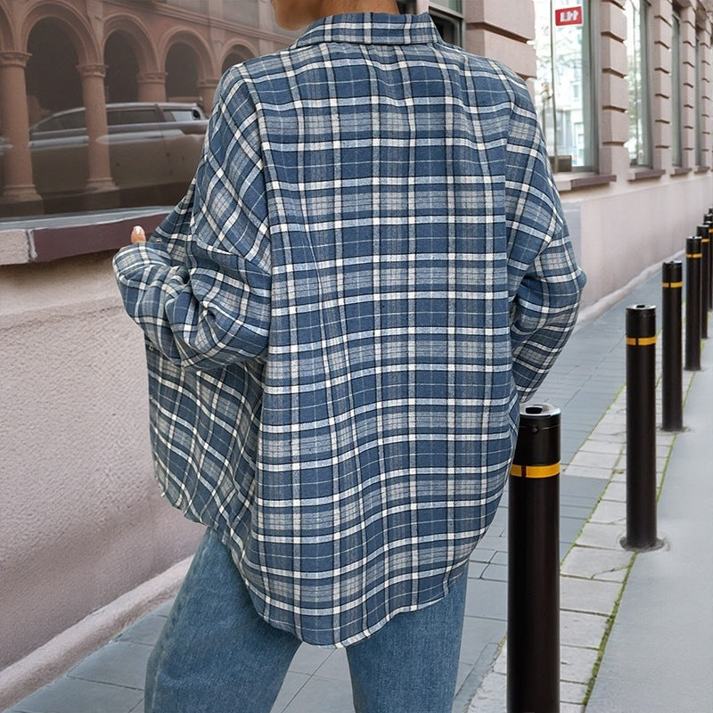 Damen Karierte Overshirt Nord Taschen