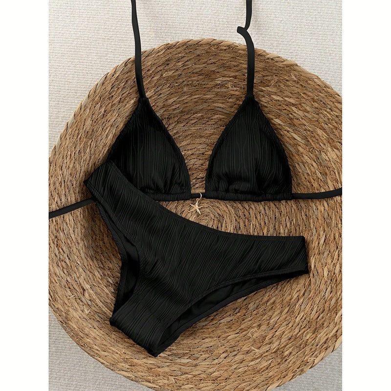 Damen Triangel-Bikini mit raffinierter Rippstruktur