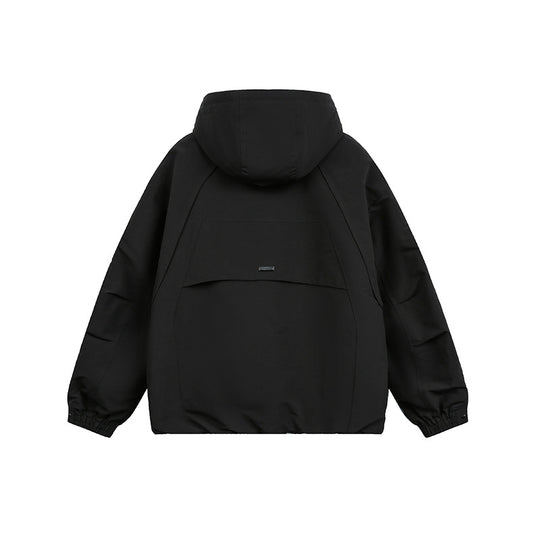Unisex Oversized Kapuzen-Winterjacke mit wasserabweisender Wattierung und Kordelzug Nord Taschen