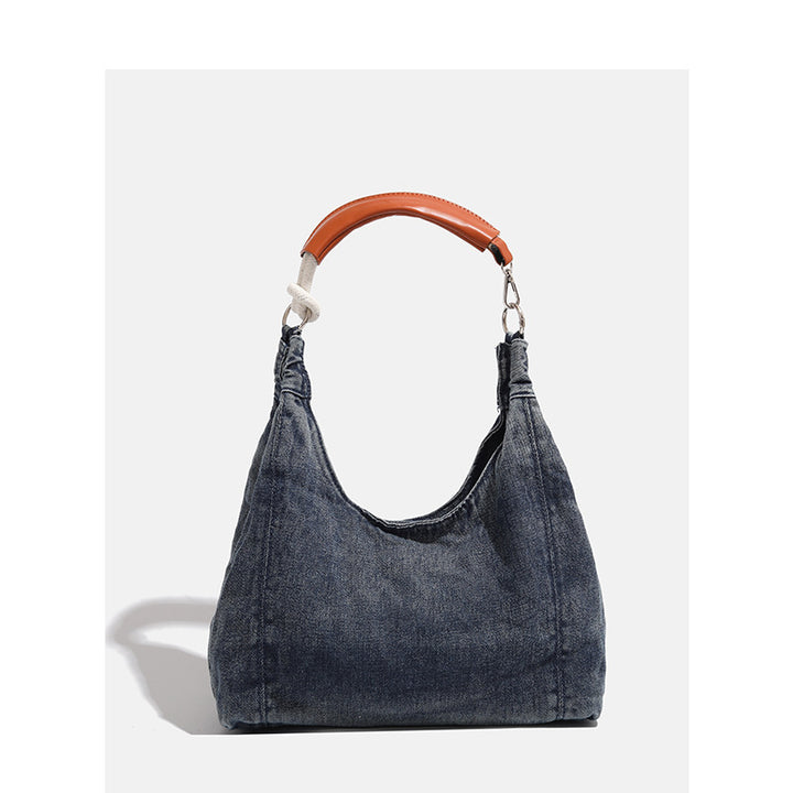 Damen Hobo-Tasche aus hochwertigem Denim mit eleganten Ledergriffen Nord Taschen