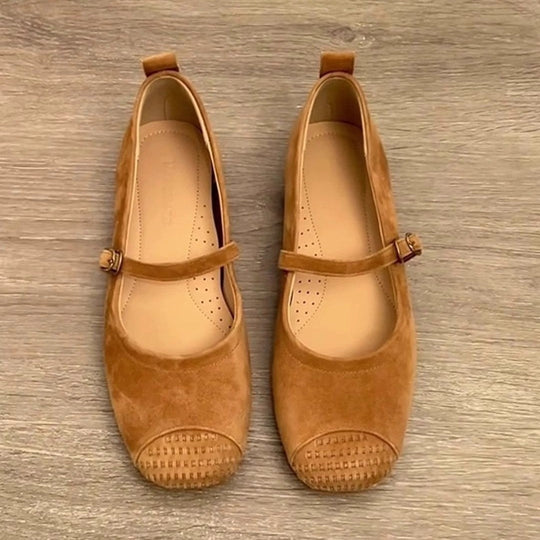 Damen bequeme Mary Jane Ballerinas mit ergonomischem Fußbett und dekorativen Schnallen Nord Taschen