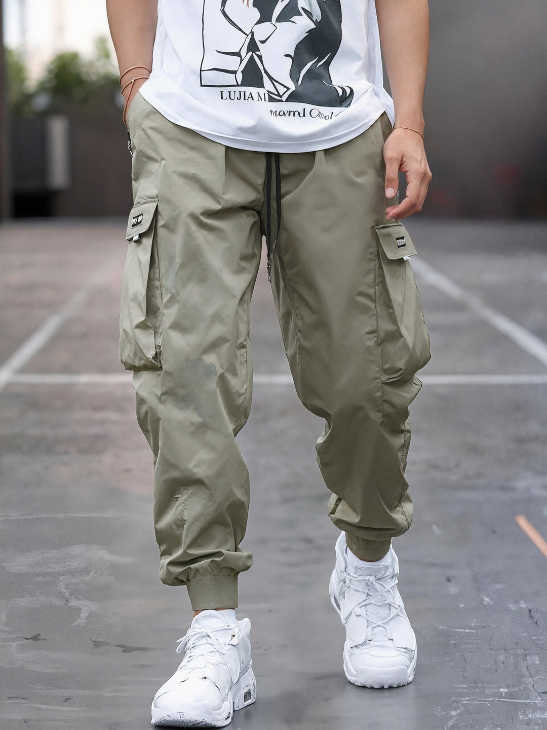 Herren Tapered Cargo-Joggerhose mit elastischem Tunnelzug, verstärkten Klappentaschen & gerippten Knöchelbündchen Nord Taschen