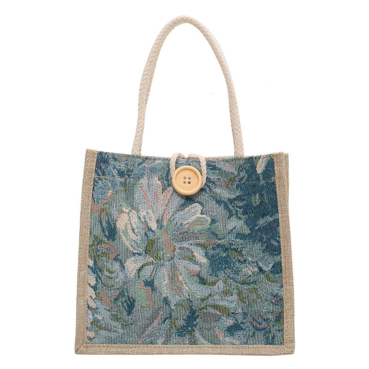 Damen Stoff-Shopper mit handgewebtem floralen Design Nord Taschen