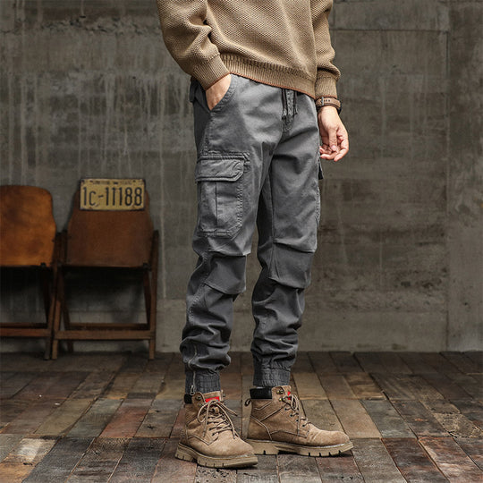 Herren Cargo-Jogginghose im urbanen Utility‑Stil mit elastischem Tunnelzugbund und verstärkten Kniepartien Nord Taschen