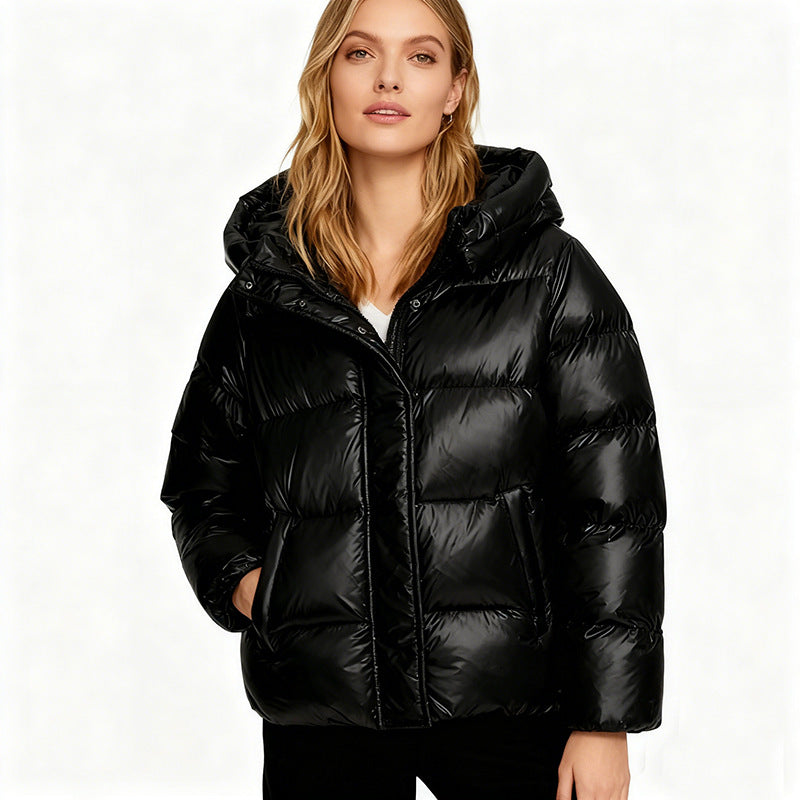 Damen Gesteppte Steppjacke mit Kapuze, Boxy-Schnitt und wasserabweisender Hülle Nord Taschen
