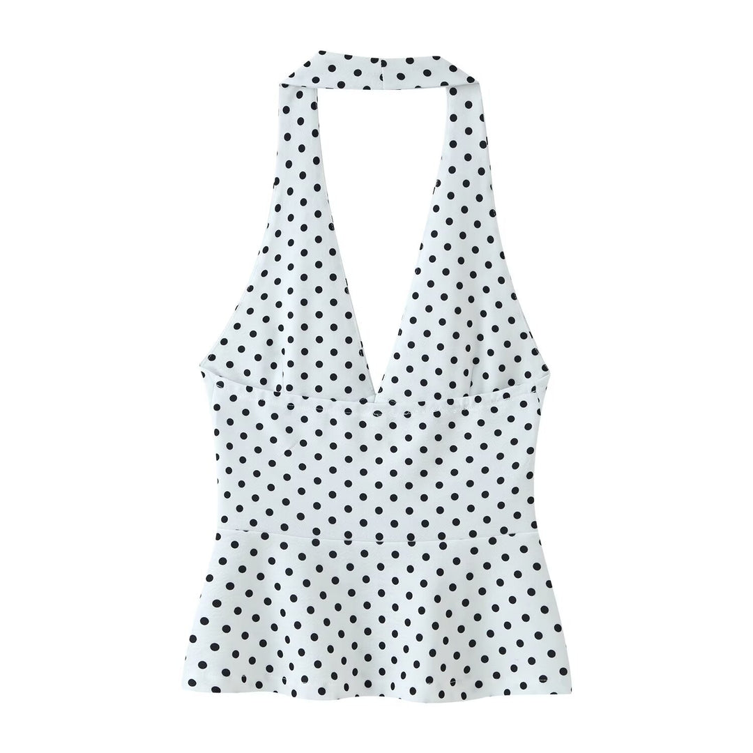Damen Hochtaillierte Flare-Hose mit Gummibund und Polka-Dot-Print Nord Taschen