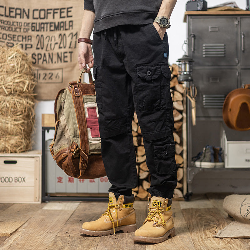 Herren Utility-Cargohose mit Kordelzug, elastischem Saum und Mehrfach-Taschen Nord Taschen