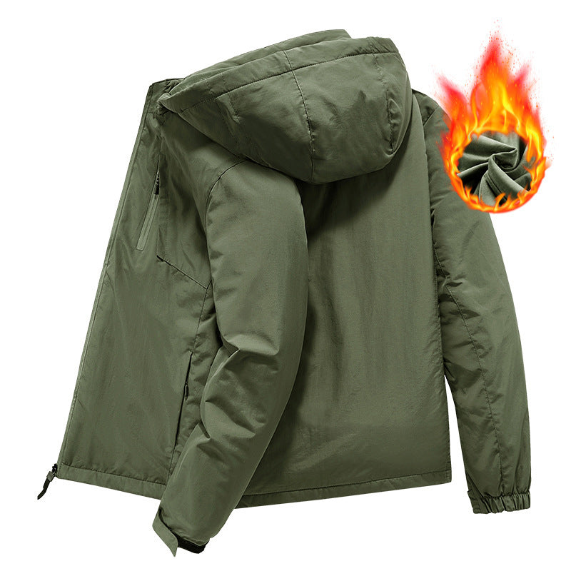 Herren wasserabweisende Kapuzen-Fieldjacke mit Thermofutter und verdecktem Reißverschluss Nord Taschen