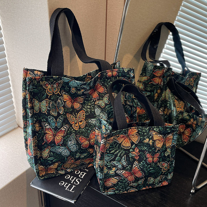 Damen Jute-Shopper mit buntem Schmetterlingsmotiv Nord Taschen