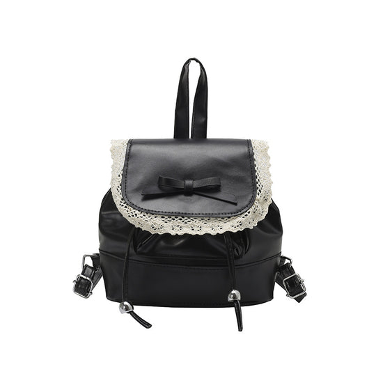 Damen Rucksackhandtasche mit romantischem Spitzenaufsatz und niedlichem Schleifenakzent Nord Taschen