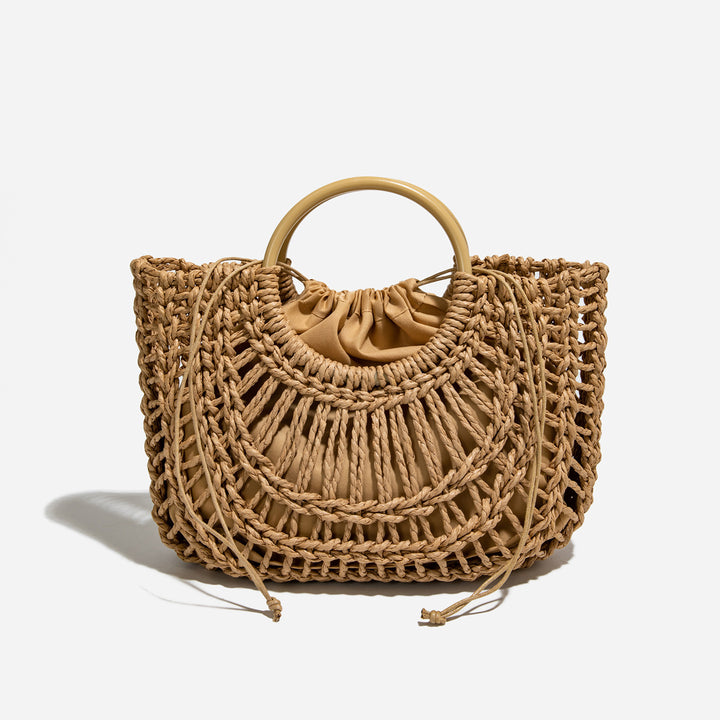 Damen strukturiertes Geflecht Hobo-Tasche mit Rundgriff Nord Taschen