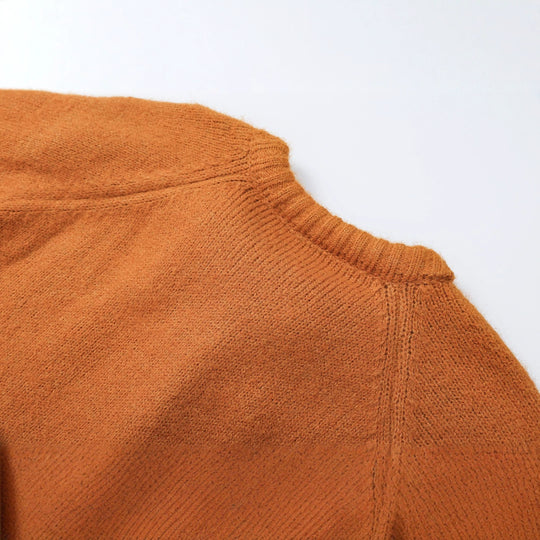 Damen Grobstrick‑Pullover mit floraler Spitzenkordel am Ausschnitt Nord Taschen