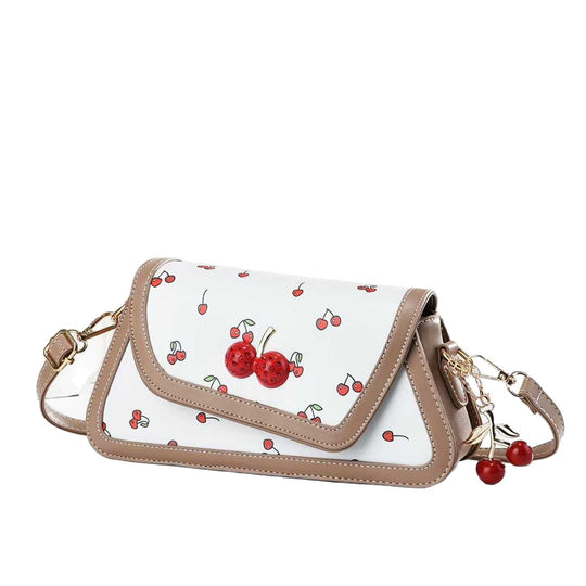Damen trendige Umhängetasche mit Kirschmotiven Nord Taschen