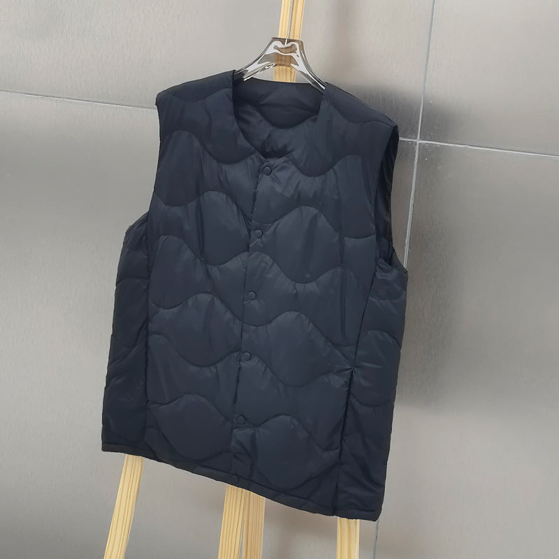 Damen Ärmellose Thermo‑Steppweste mit wellenförmiger Steppung und Druckknopfverschluss Nord Taschen