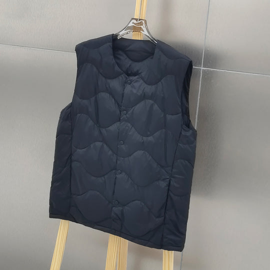 Damen Ärmellose Thermo‑Steppweste mit wellenförmiger Steppung und Druckknopfverschluss Nord Taschen