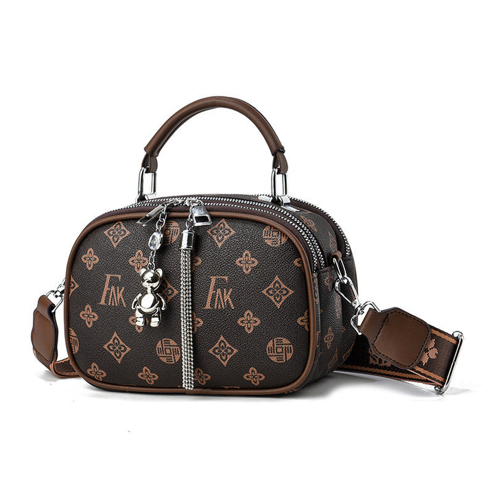 Damen Umhängetasche mit floralem Muster und robustem Tragegurt Nord Taschen