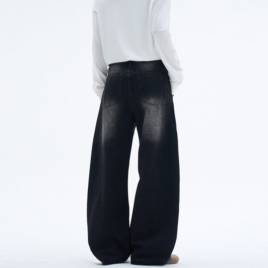 Damen Extraweite Palazzodenim-Jeans mit hoher Bundlinie, Paneelnähten und weitem Saum Nord Taschen