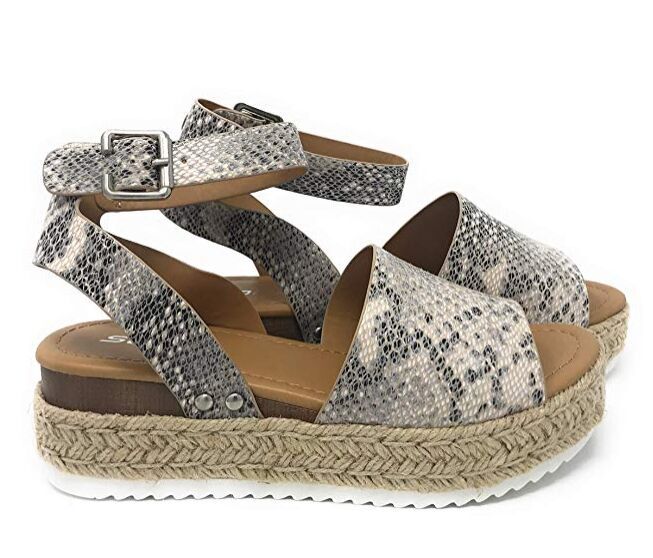 Damen Espadrille-Sandalen mit elegantem Schnallenverschluss und weichem Fußbett