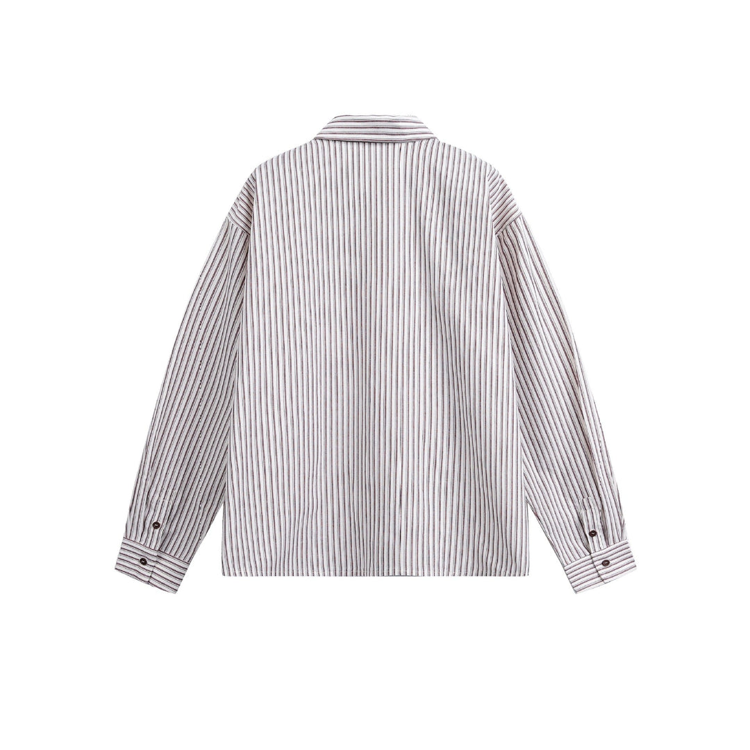 Herren Gestreiftes Overshirt mit Zwei‑Wege‑Reißverschluss und Brusttasche Nord Taschen