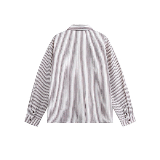 Herren Gestreiftes Overshirt mit Zwei‑Wege‑Reißverschluss und Brusttasche Nord Taschen