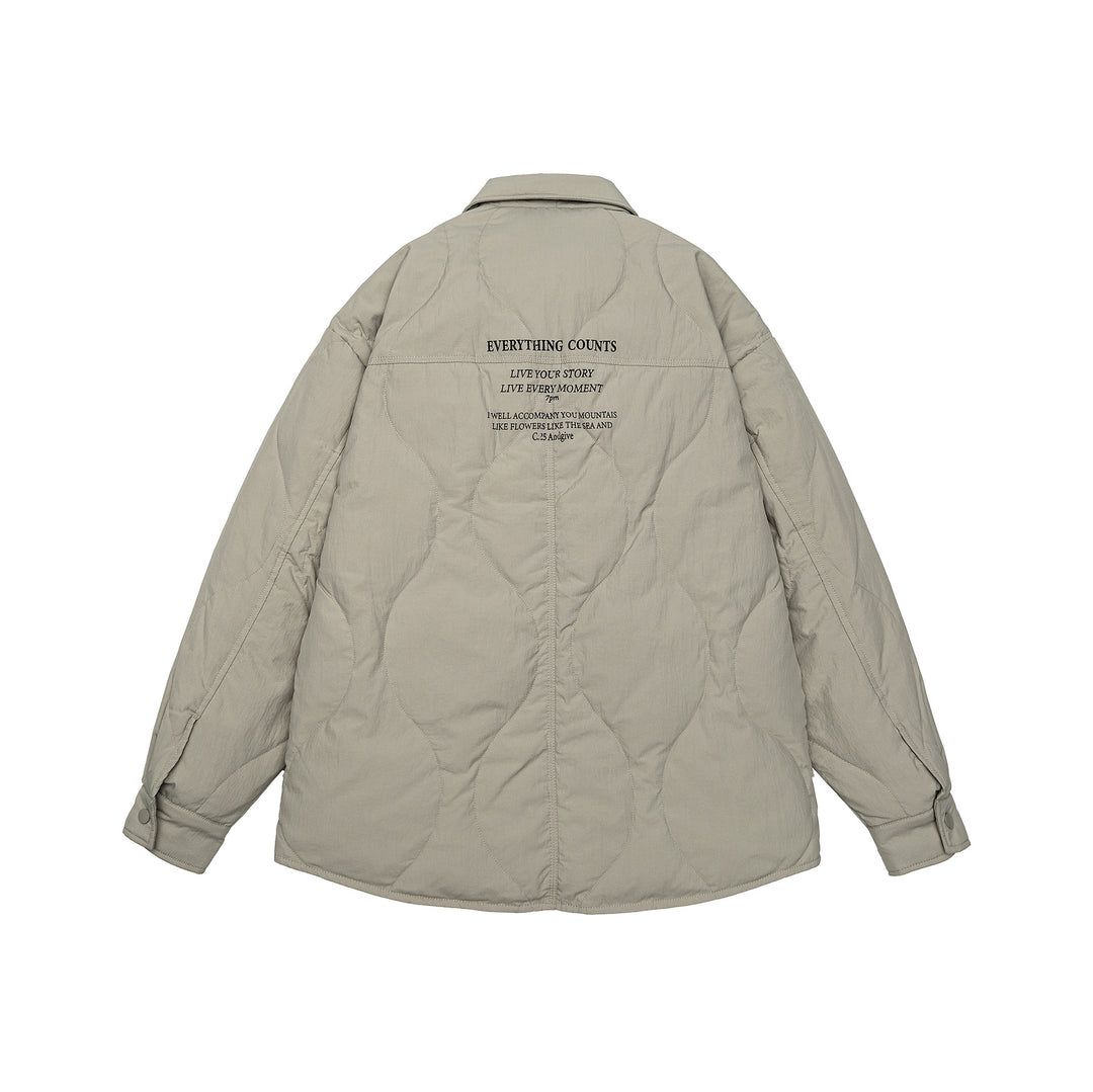 Herren Gesteppte Oversize-Hemdjacke mit Steppung, Druckknöpfen und Brusttaschen Nord Taschen