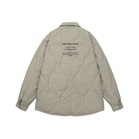 Herren Gesteppte Oversize-Hemdjacke mit Steppung, Druckknöpfen und Brusttaschen Nord Taschen