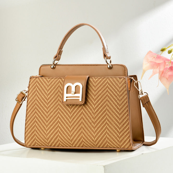 Damen Handtasche mit raffiniertem Zickzackmuster und abnehmbarem Schultergurt Nord Taschen