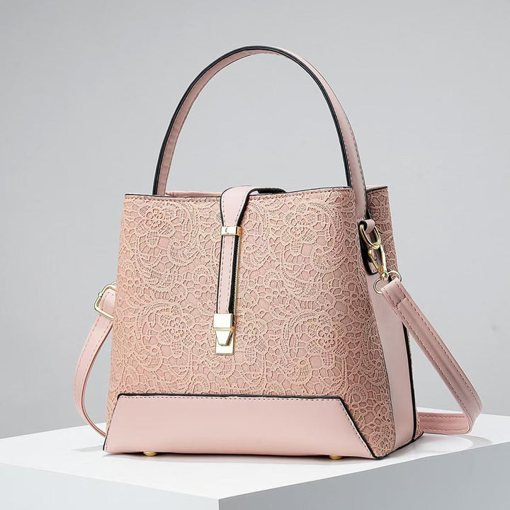 Damen elegante Handtasche mit filigranem Spitzenmuster Nord Taschen