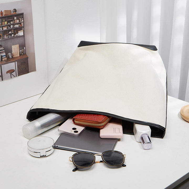 Damen Baumwoll-Leder Schultertasche mit eleganten Details Nord Taschen