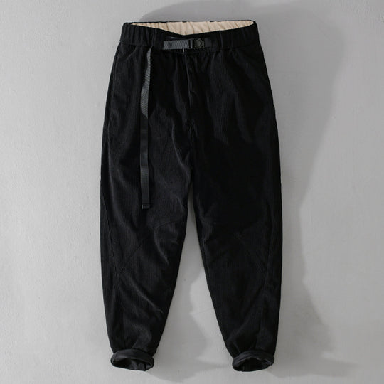 Herren Kord-Chino mit elastischem Bund, Gurtbandschließe und konischem Schnitt Nord Taschen
