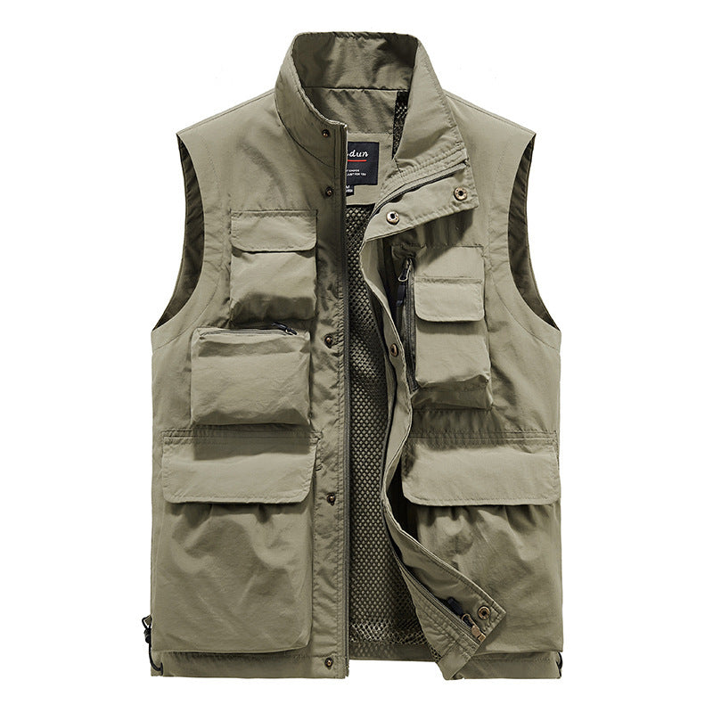 Herren Multifunktionale Utility‑Weste mit Mesh‑Futter und Mehrfach‑Taschen Nord Taschen