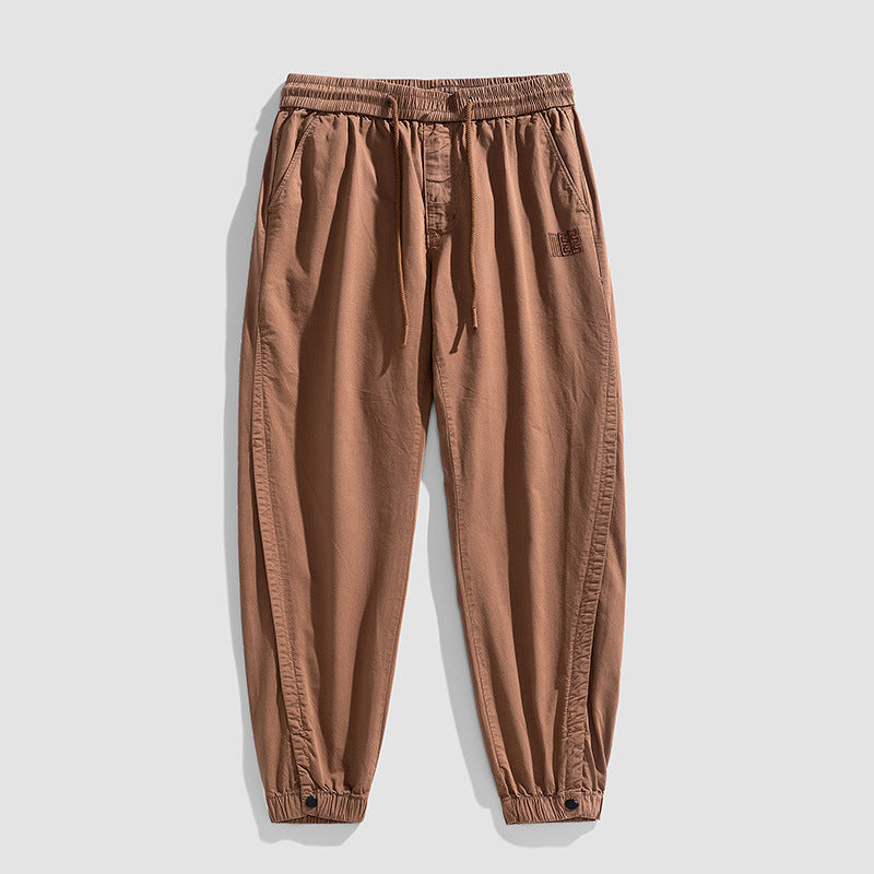 Herren Leichte Baumwoll-Joggerhose mit Elastikbund, Kordelzug und verstellbaren Knöchelbündchen Nord Taschen
