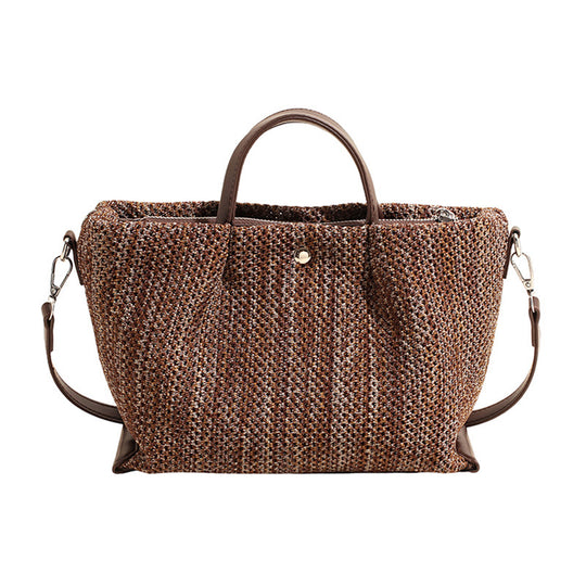 Damen stylische Strohtasche mit abnehmbarem Mini-Portemonnaie Nord Taschen