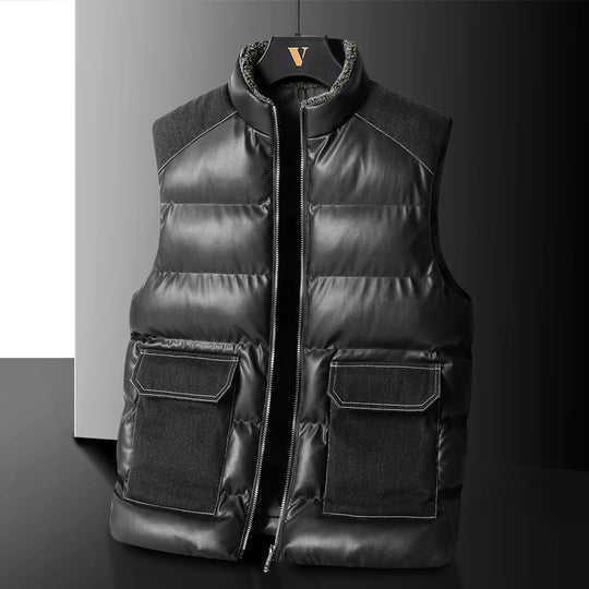 Herren Wattierte Steppweste mit Cargo‑Taschen und hohem Stehkragen Nord Taschen