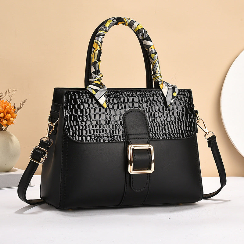 Damen modische Handtasche mit strukturiertem Obermaterial und Schal Nord Taschen