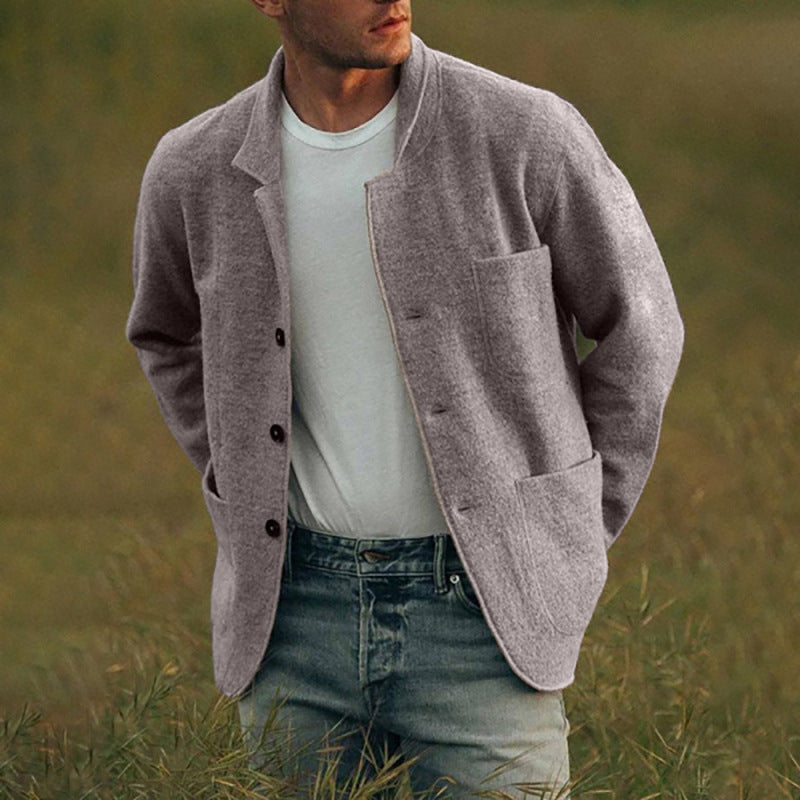 Herren lässige Wolljacke mit modernem Schnitt und praktischen Taschen