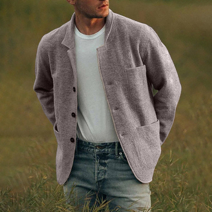 Herren lässige Wolljacke mit modernem Schnitt und praktischen Taschen