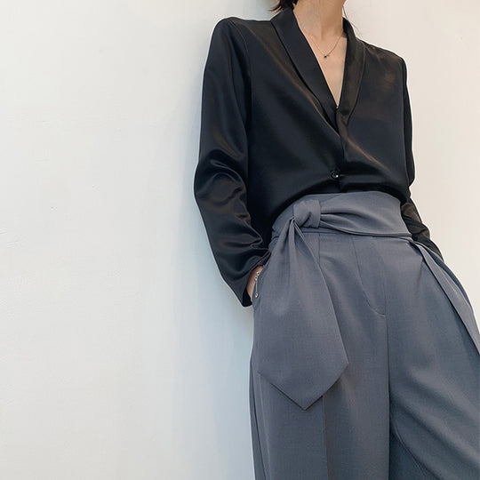 Damen Luxuriöses Satinbluse Nord Taschen